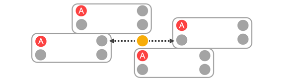 Rectangles surrounding an orange note.