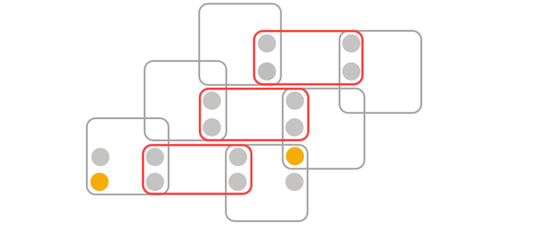Show stepping squares on either side of stepping rectangles.